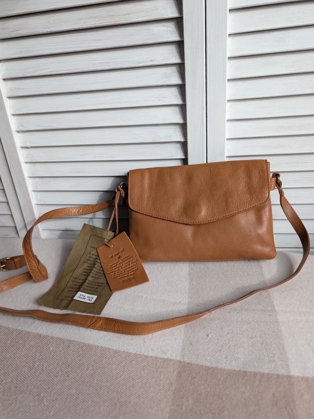 Classic Tan Leather Crossbody with Flap